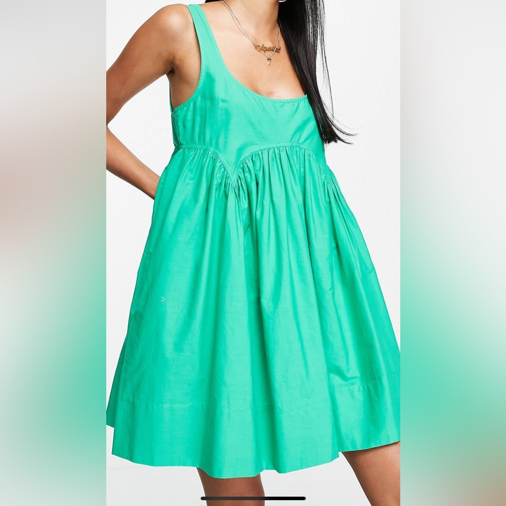 ASOS square neck mini smock sundress size 2!
